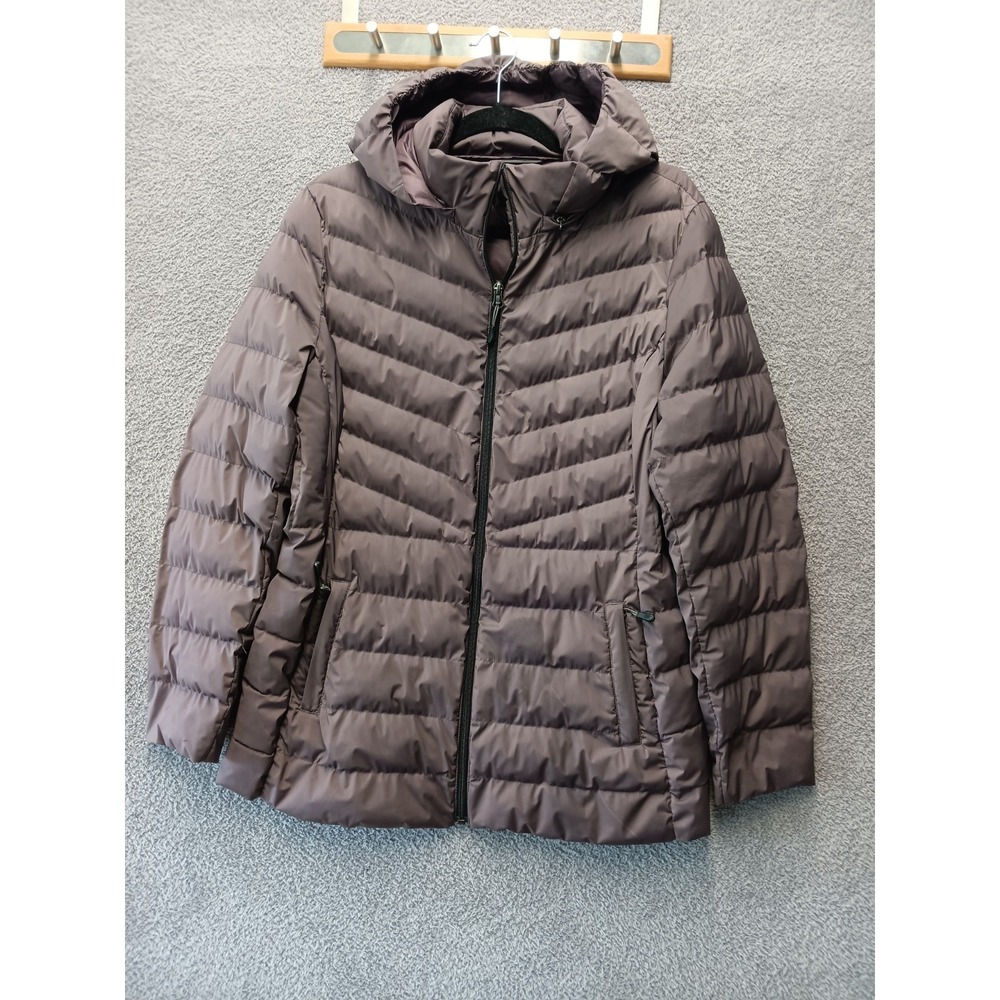 32° Heat Puffer Jacket Women's XL Hooded Insulated Brown